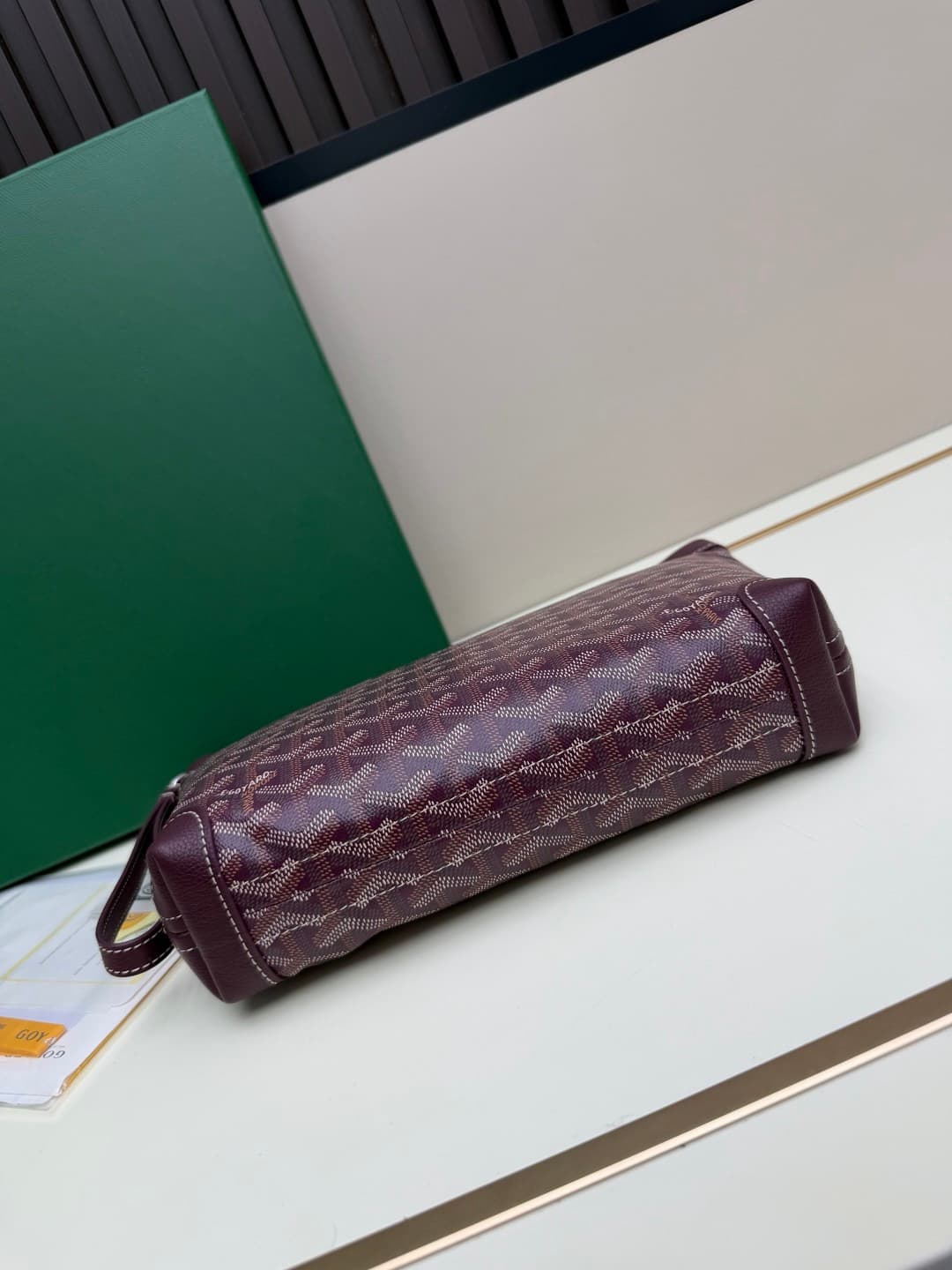 Goyard Conti pouch Goyardine canvas and Chevroches Calfskin Dark Brown High