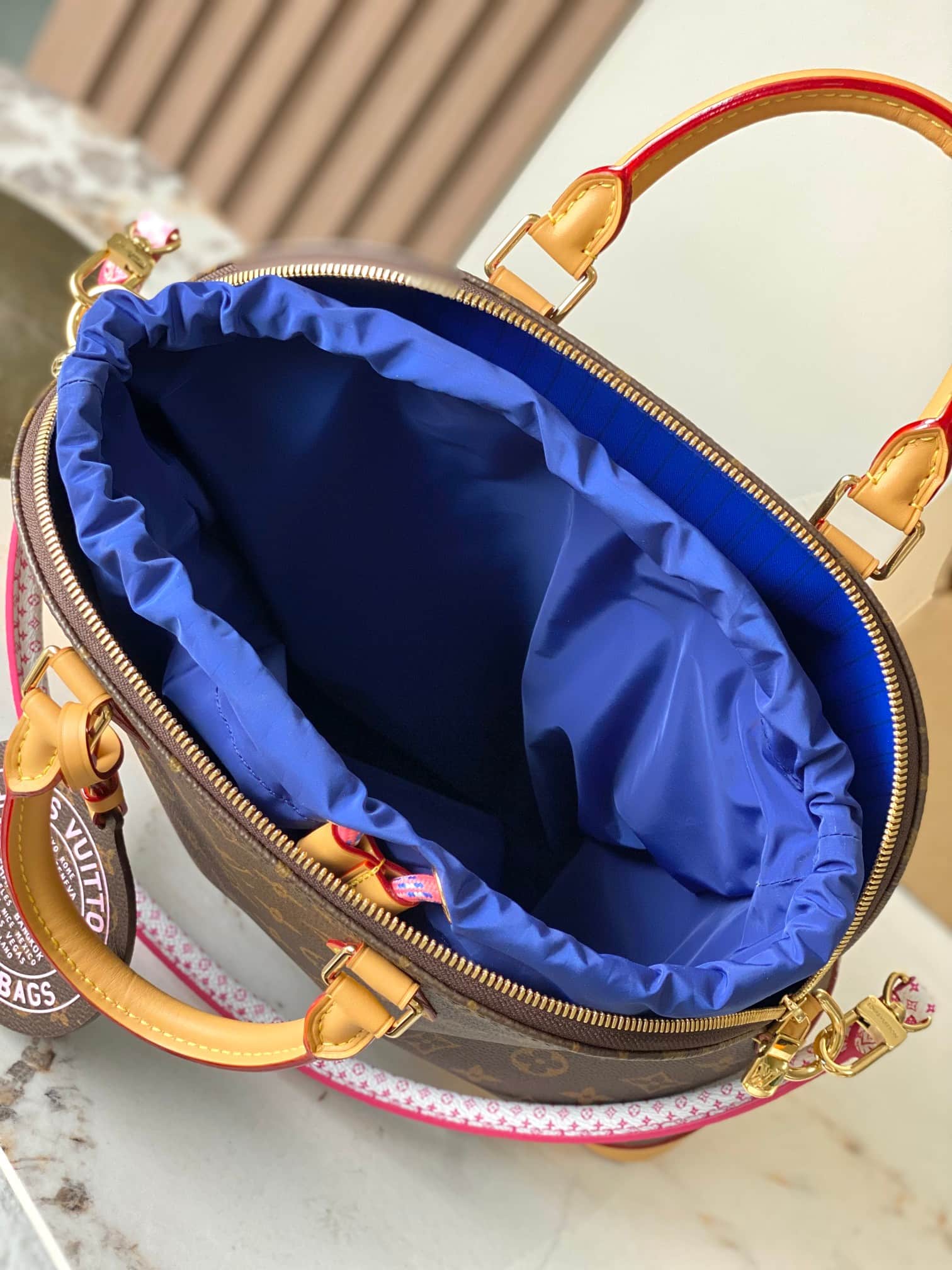 Louis Vuitton Alma MM Monogram Blue Coated canvas M27327 TOP