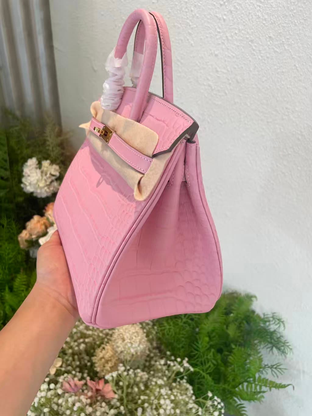 Hermes Birkin 25/30/35cm Bag Matt Crocodile Leather In Rose Sakura WAX High Customizing Style
