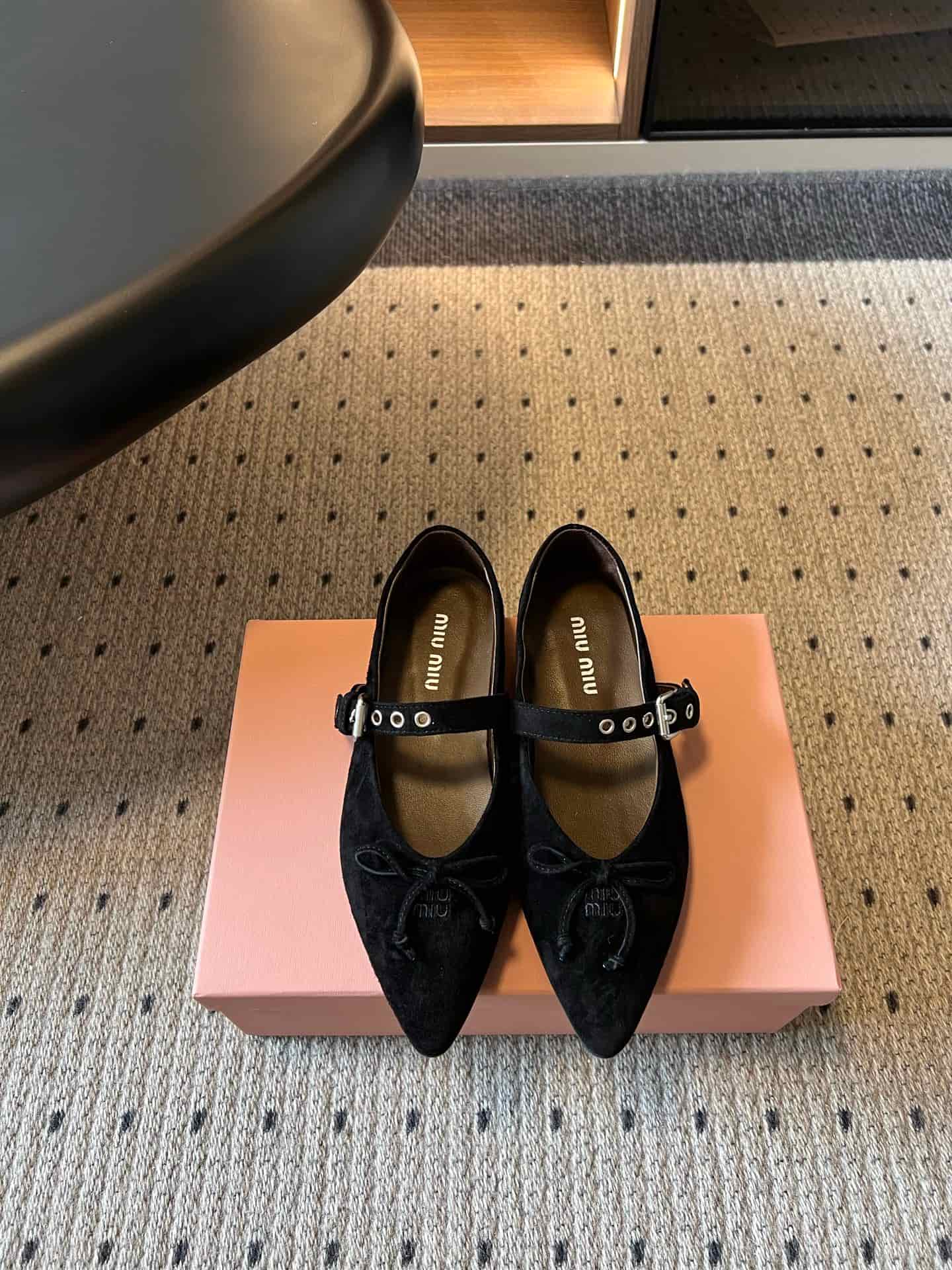 Miu Miu Pointed-toe Suede Ballet Flats