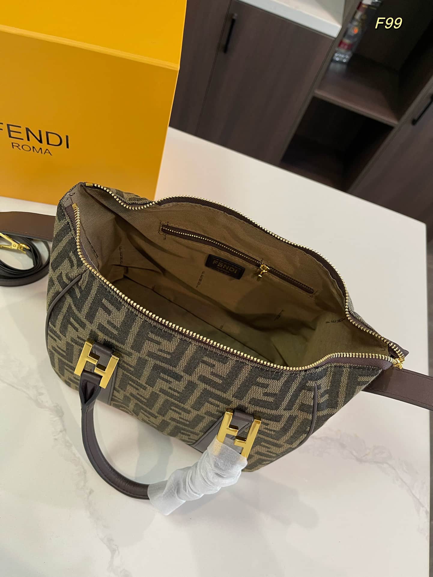 Fendi Zucca Boston 2 way Bag