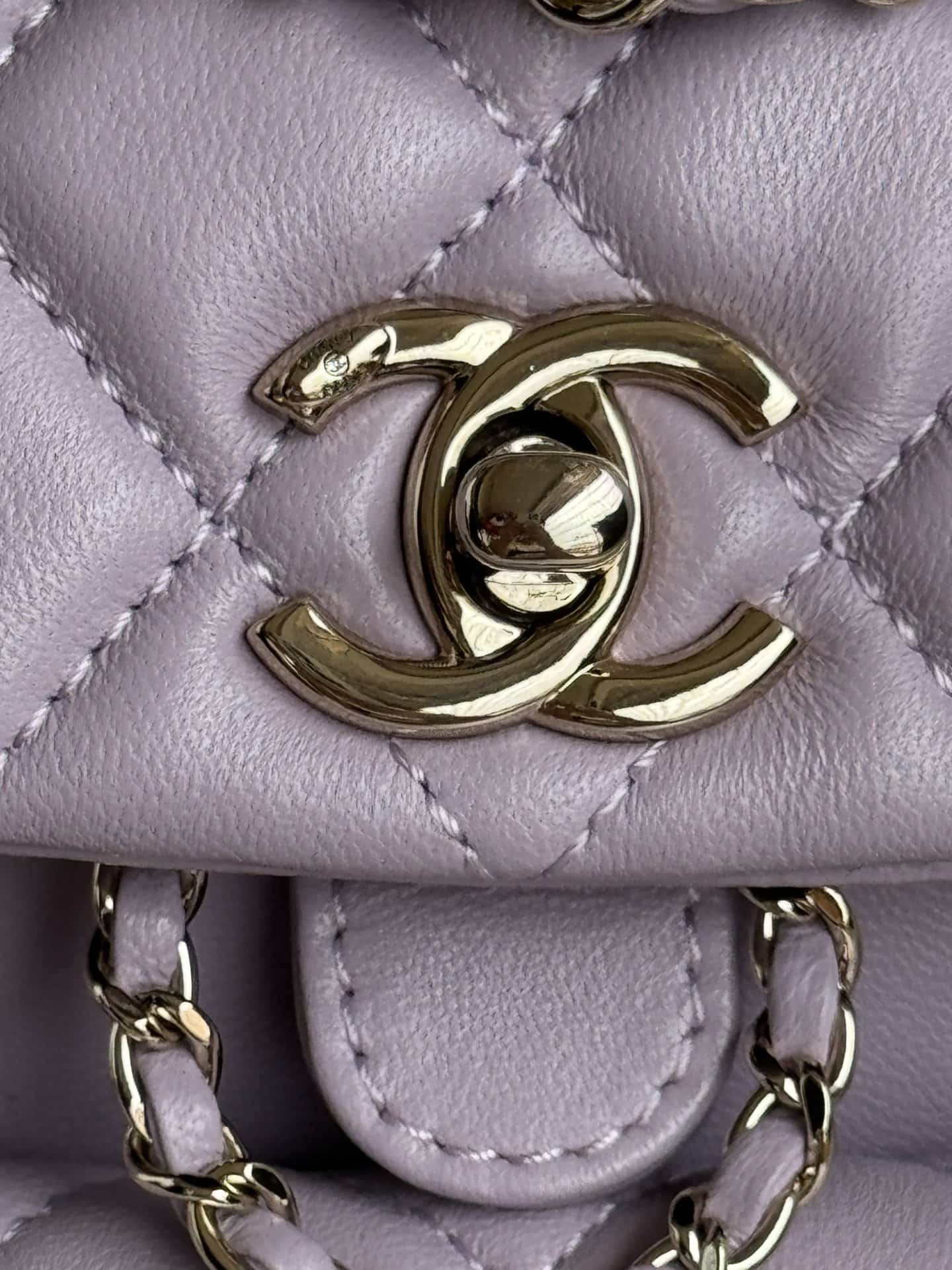 Chanel Small Quilted Duma Backpack Lambskin AS2908 Purple High