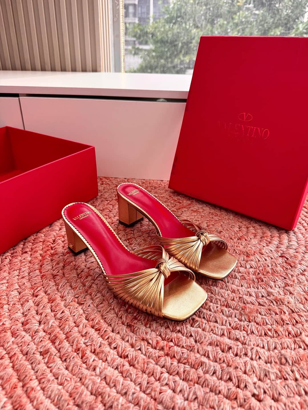 Valentino Garavani Annet Metallic Leather Sandal Shoes Women