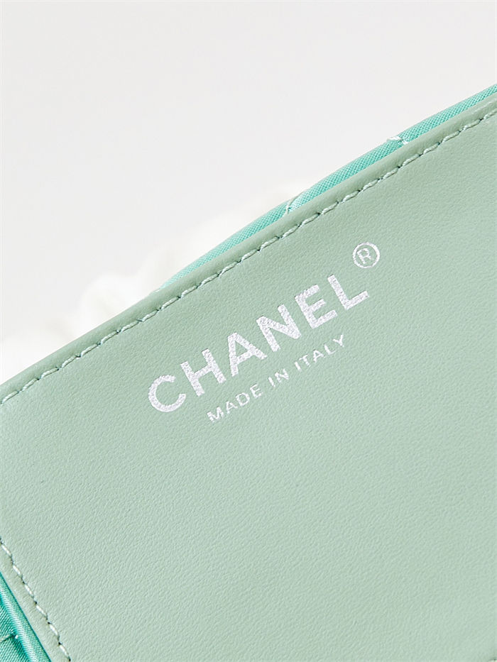 Chanel 22 MINI HANDBAG Patent Gradient Calfskin & Lacquered Metal Green AS3980 A