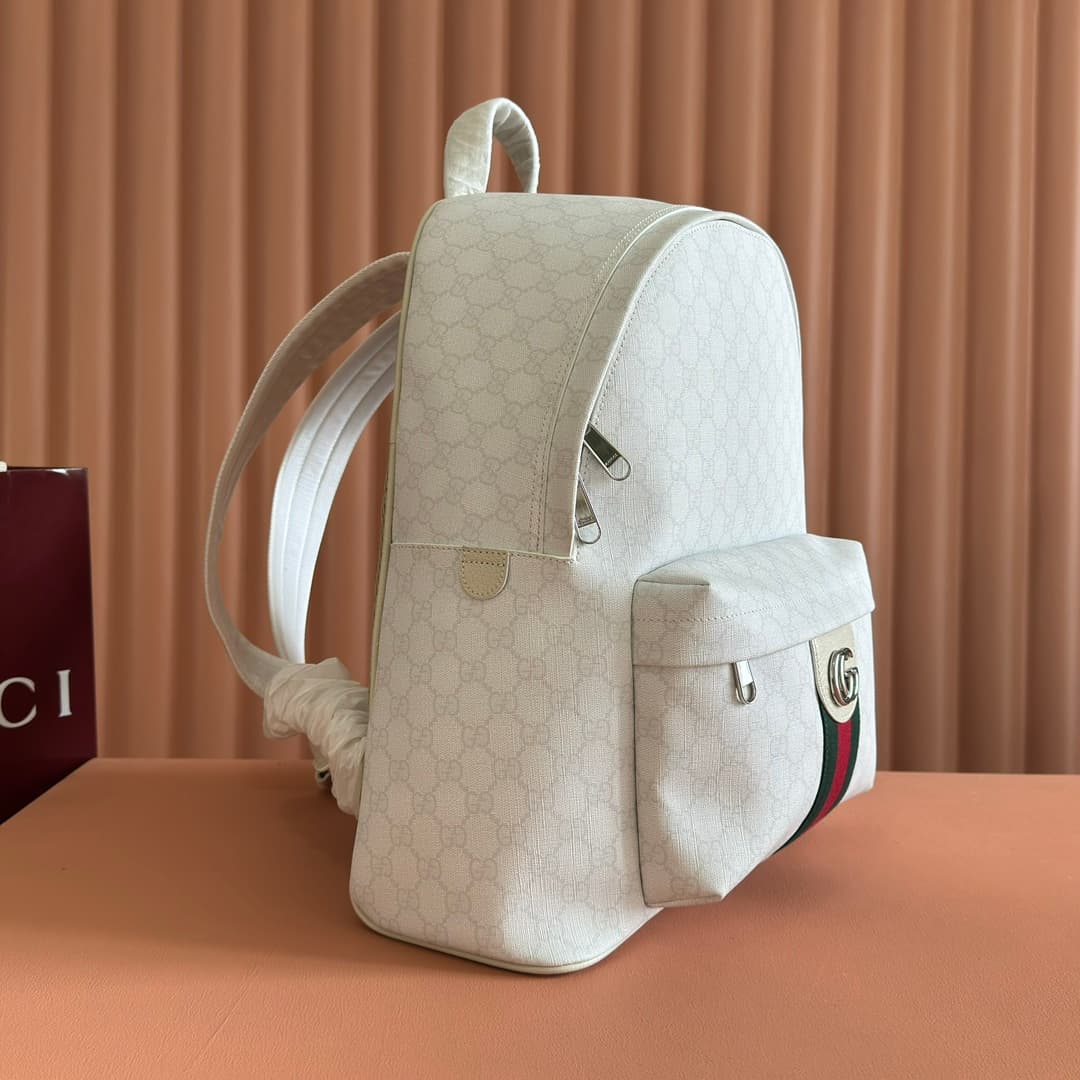 Gucci Ophidia Medium Backpack White soft GG Supreme 834466 High