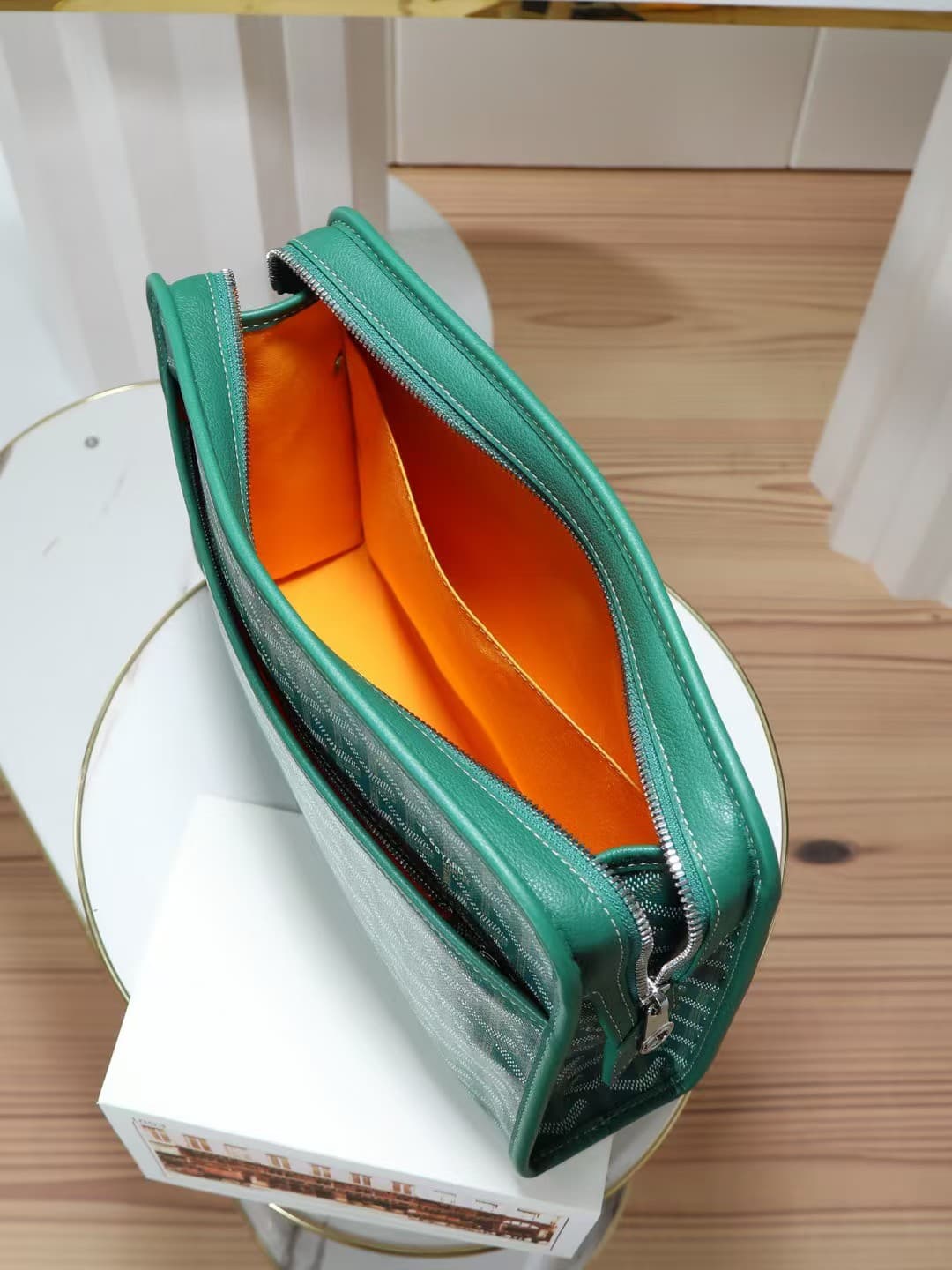 Goyard Jouvence Medium Toiletry Bag in Green Goyardine Canvas High