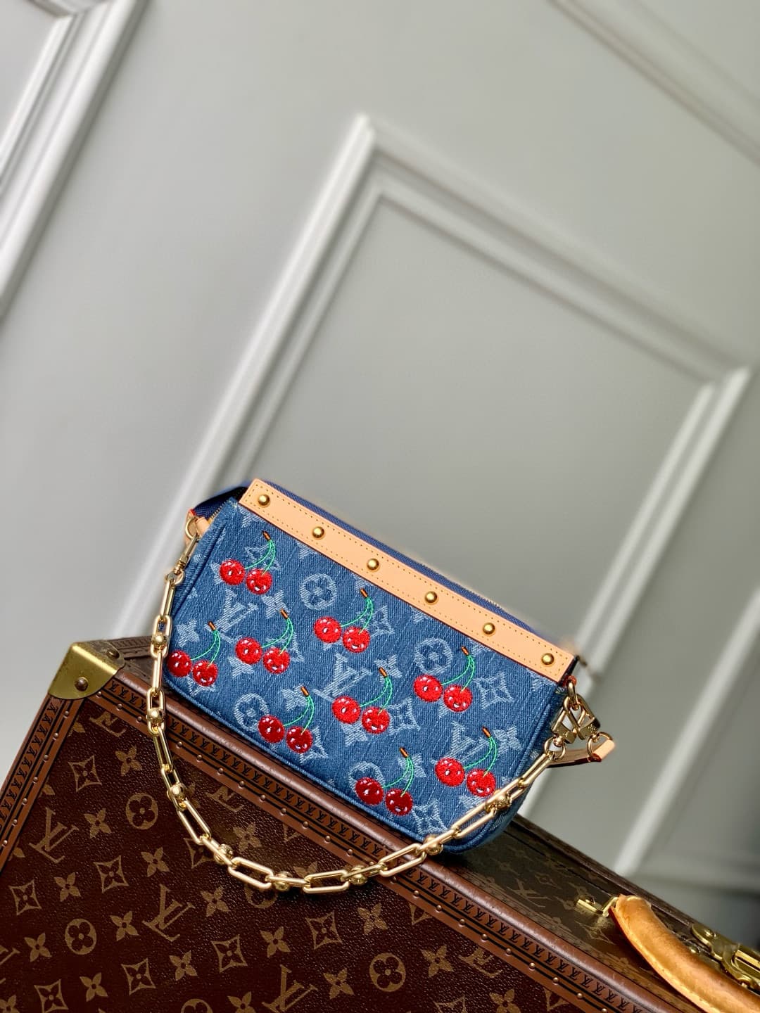 Louis Vuitton x TM Pochette Accessoires Monogram cherry denim M13994 High