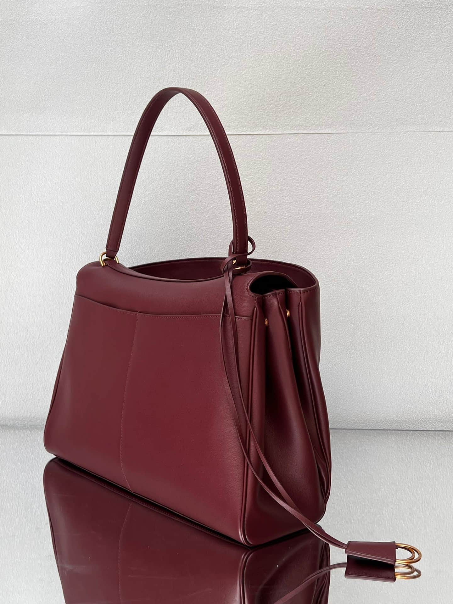 Balenciaga Rodeo Large Bag in Dark Burgundy Leather With Gold-Tone Metal TOP