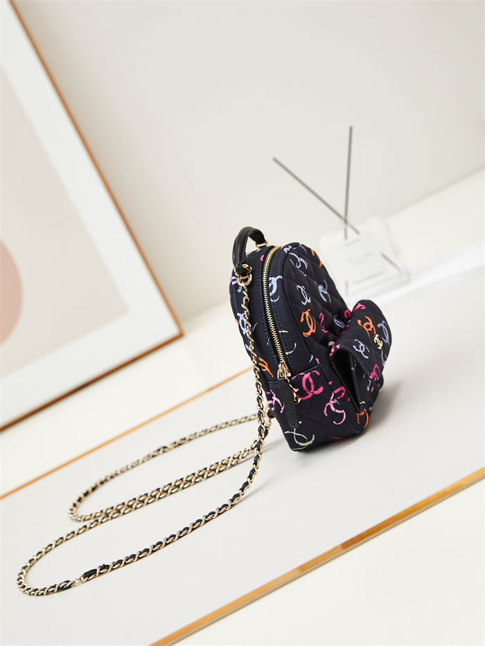 Chanel Mini Backpack Print Gold-Tone Metal AP3753 A