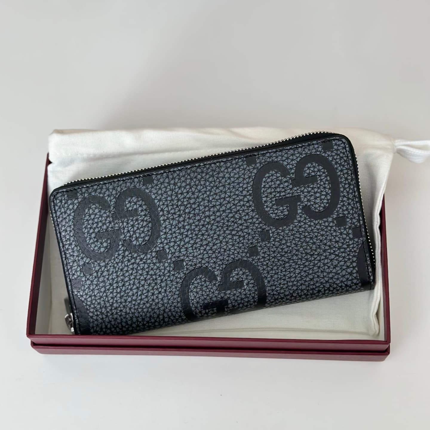 Gucci GG Jumbo zip around wallet Black 739484 High