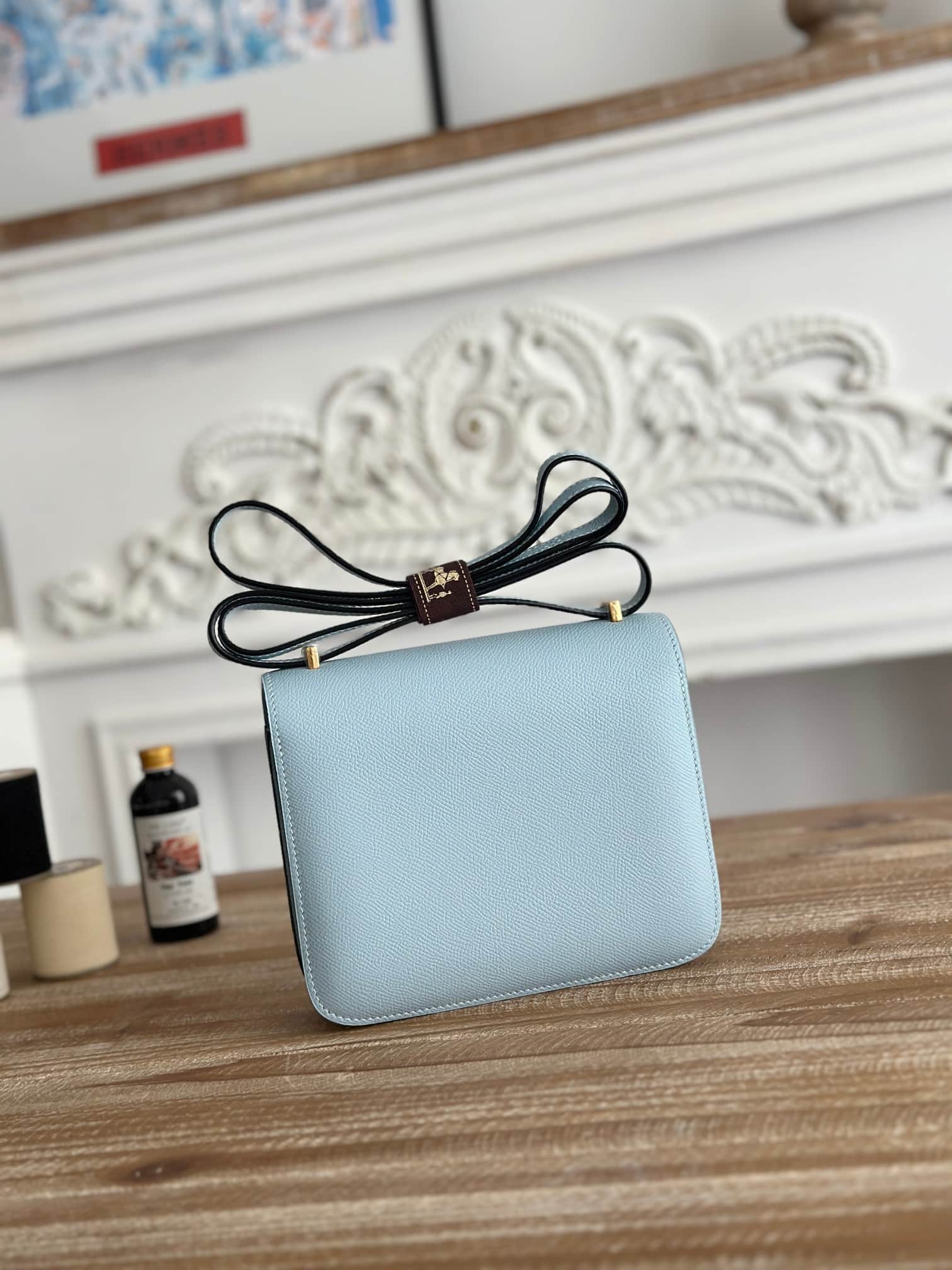 Hermes Mini Constance 18cm Epsom Bag WAX Bleu Brume High