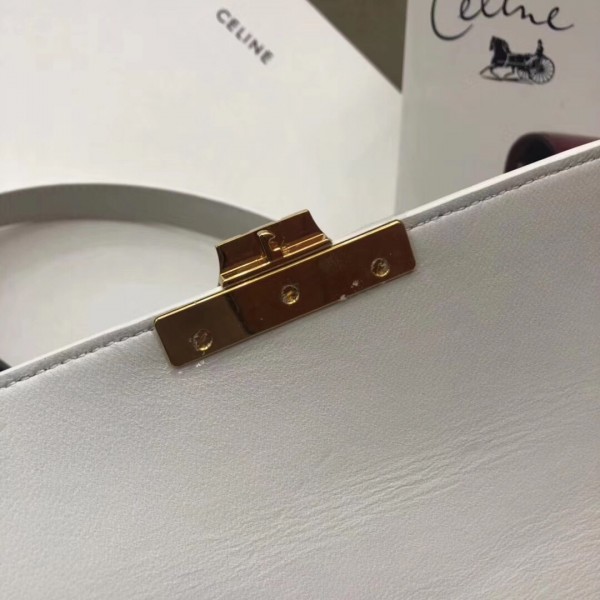 Celine Triomphe Medium Bag Calfskin White High