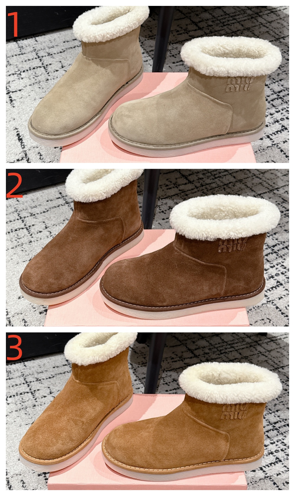 Miu Miu Cappuccino Suede Ankle Boots Women