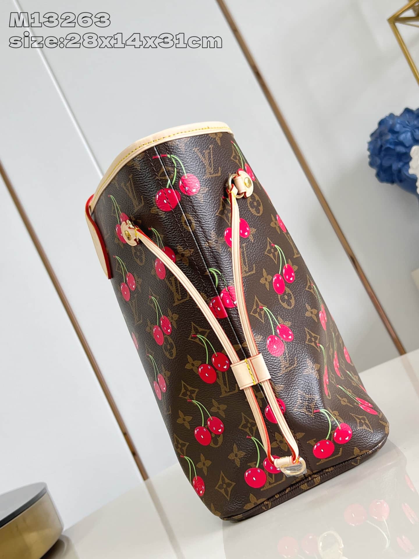 Louis Vuitton x Murakami Neverfull MM Monogram cherry coated canvas M13263 High