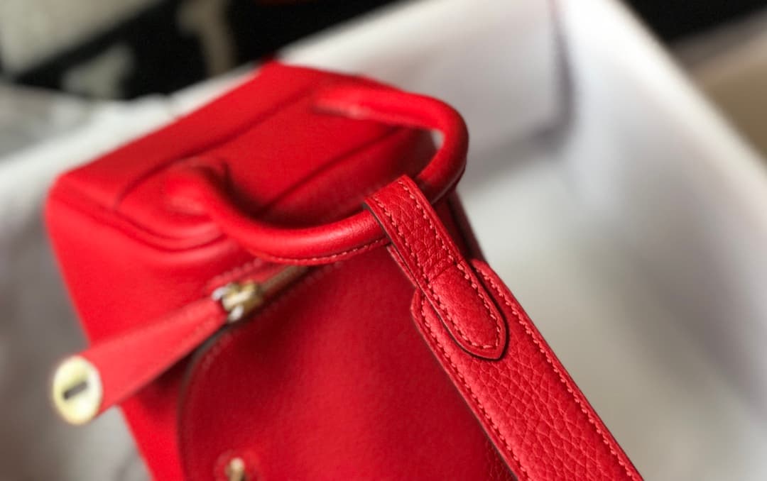Hermes Lindy Mini Bag Calfskin Leather In Red High