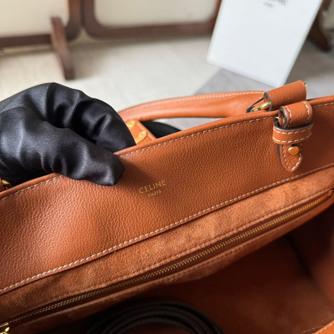 Celine Medium Appoline Bag in Supple Calfskin Tan High