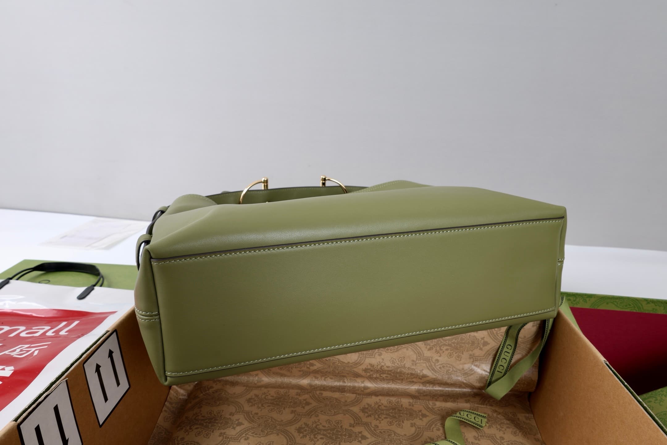 Gucci Beatrix medium tote bag Green soft smooth leather ‎850926 High