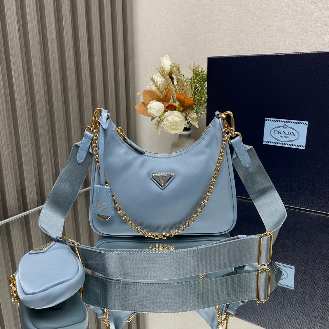 Prada Re-Edition 2005 Nylon bag 1BH204 Blue High