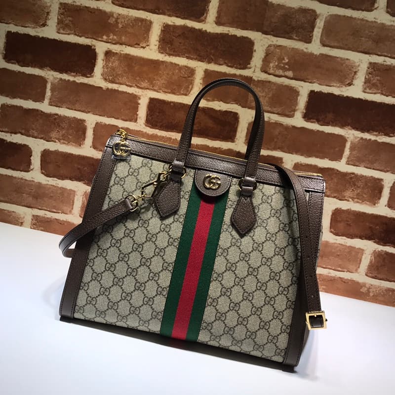Gucci Ophidia large tote bag Beige/ebony GG Supreme ‎524537  High