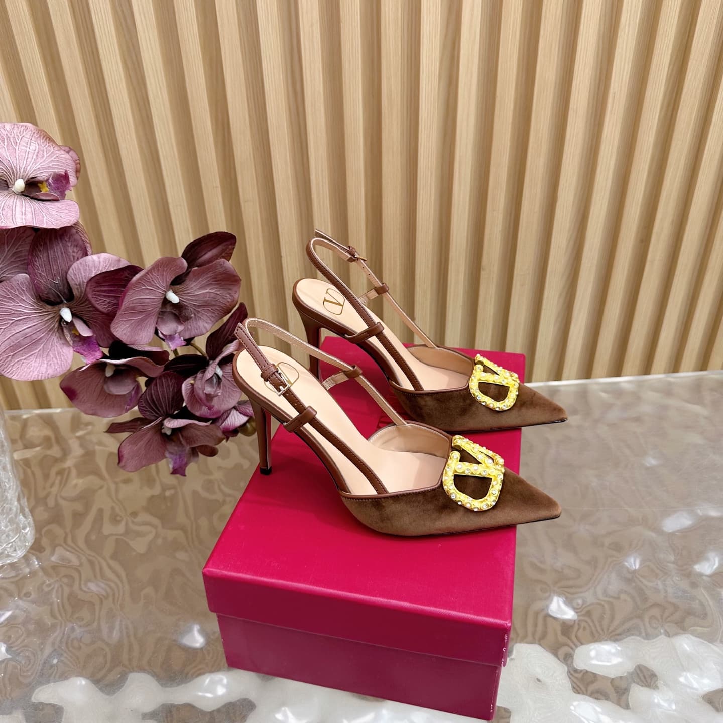 Valentino Vlogo Signature Slingback Pump Shoes 10cm