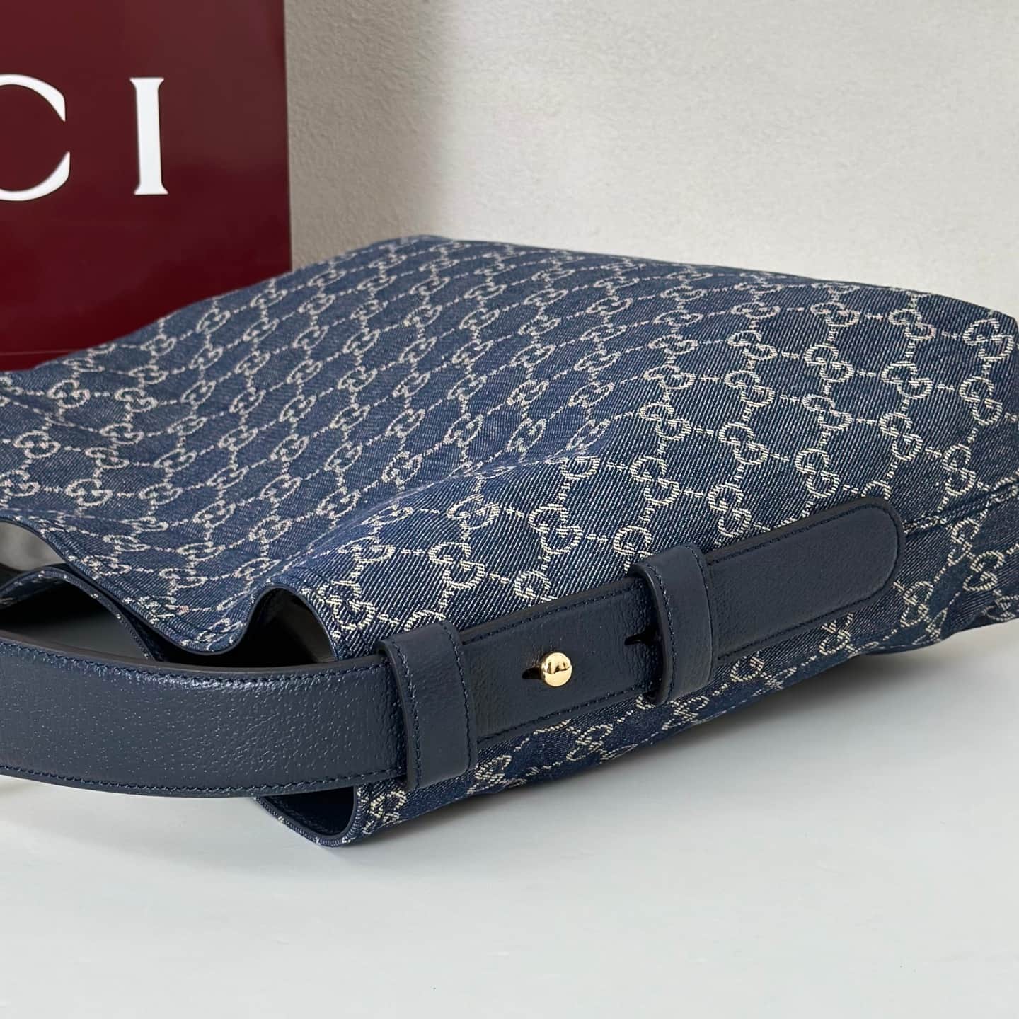 Gucci Beatrix medium tote bag 850926 Dark Blue GG canvas High