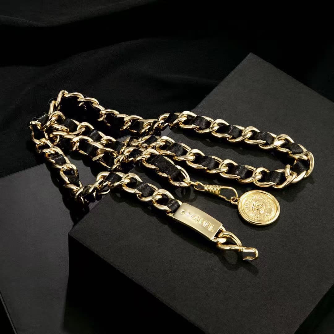 Chanel sheepskin Brass Chain Belt 21643