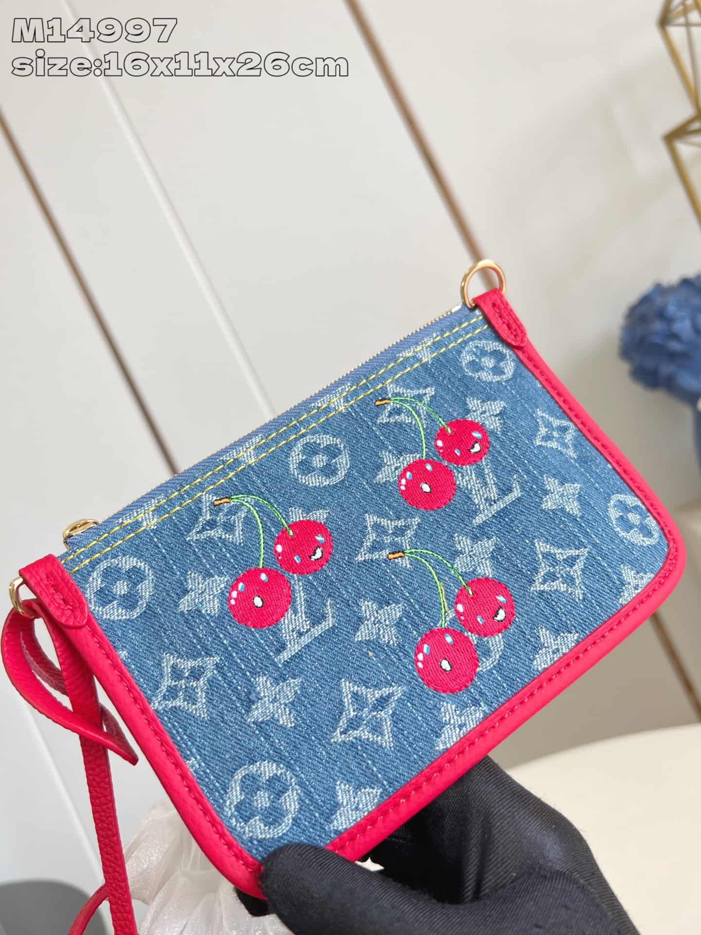 Louis Vuitton x Murakami Neverfull Inside Out BB Monogram cherry denim M14997 High