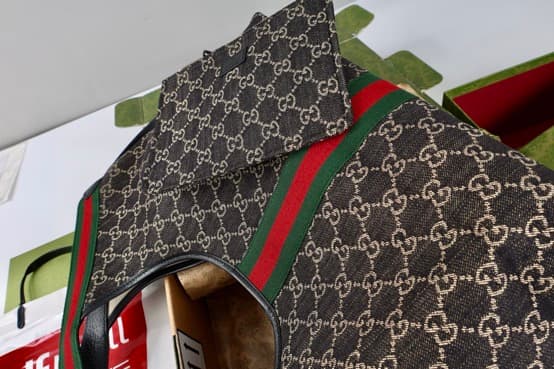 Gucci Giglio large tote bag black GG denim 853971 High