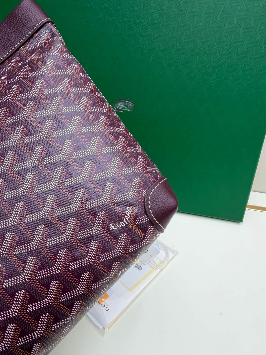 Goyard Conti pouch Goyardine canvas and Chevroches Calfskin Dark Brown High