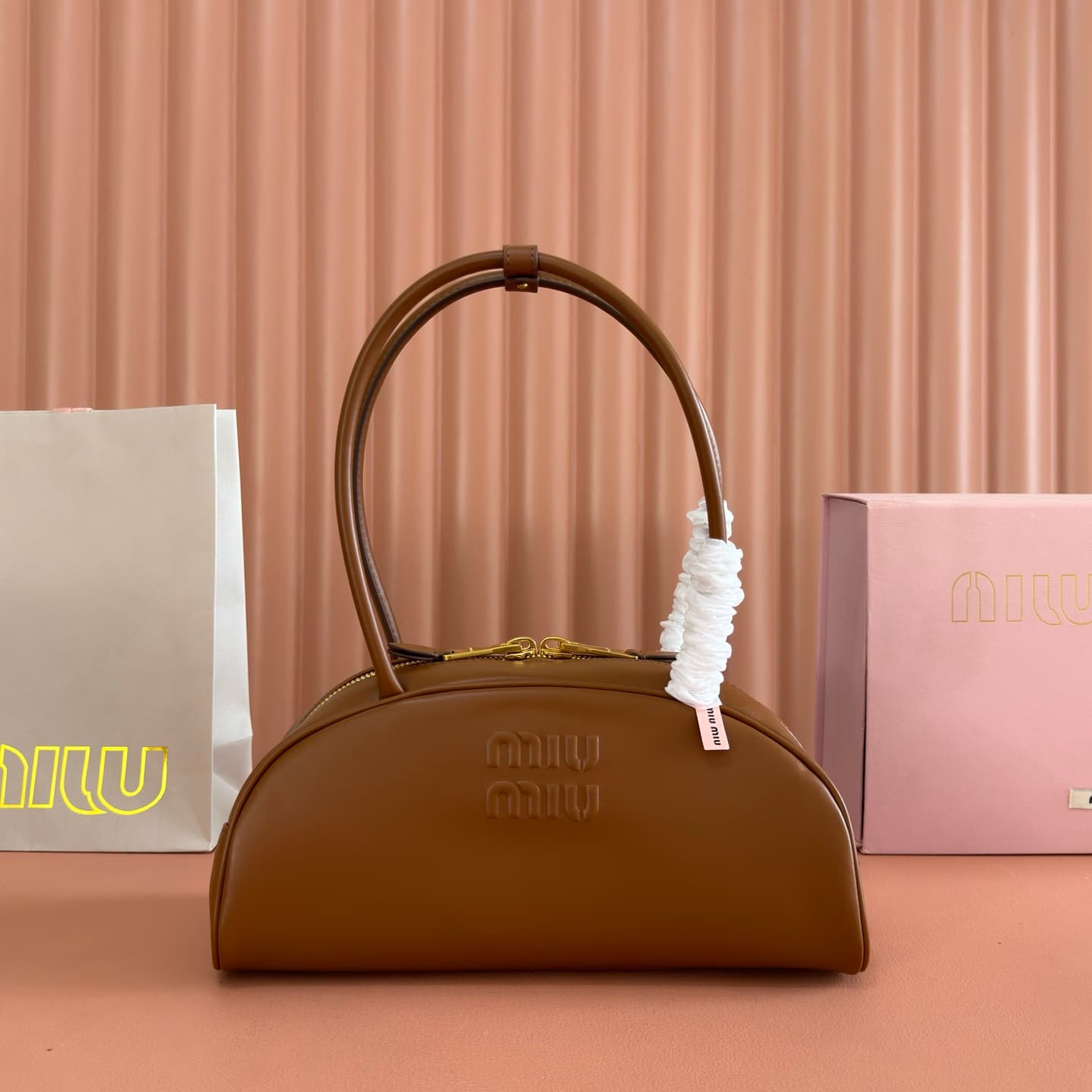 Miu Miu Brown Beau Leather Bag 5BB193 TOP