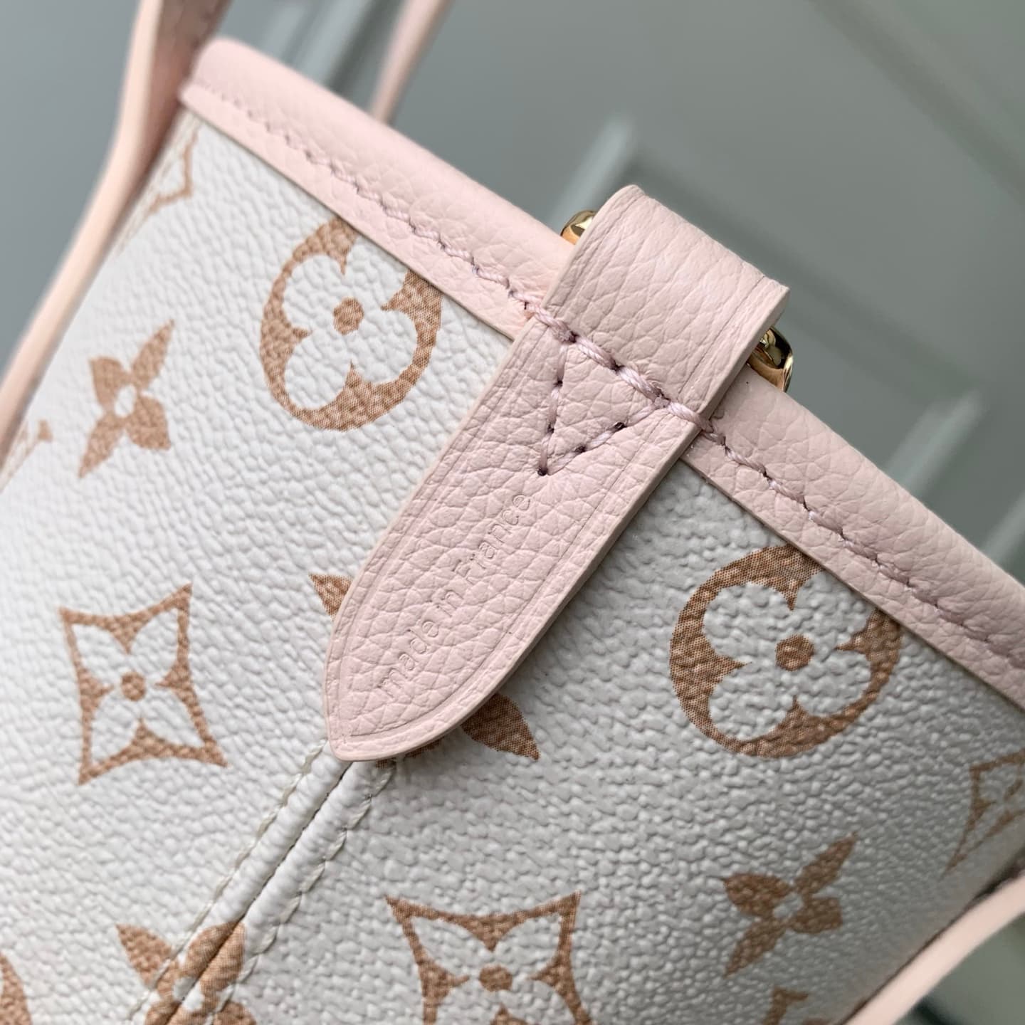 Louis Vuitton Neverfull Inside Out BB Monogram Dune / Pink Cowhide leather M2A466 High