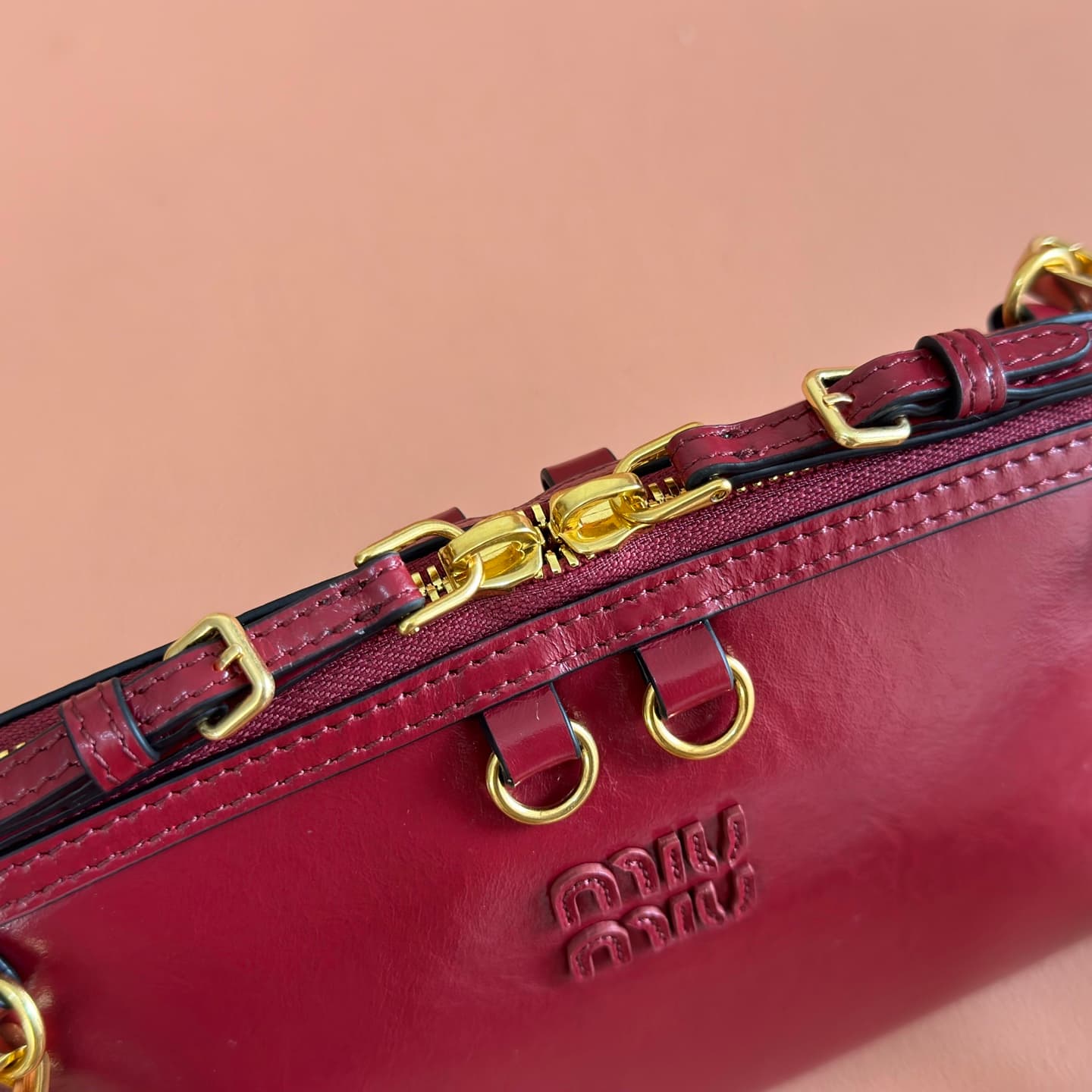 Miu Miu Caprice leather clutch 5BF131 Red TOP