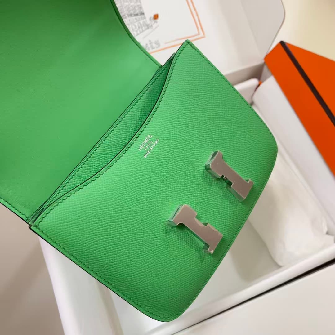 Hermes Mini Constance 18cm Epsom Bag Vert Comics WAX Vert Comics High Customizing Style