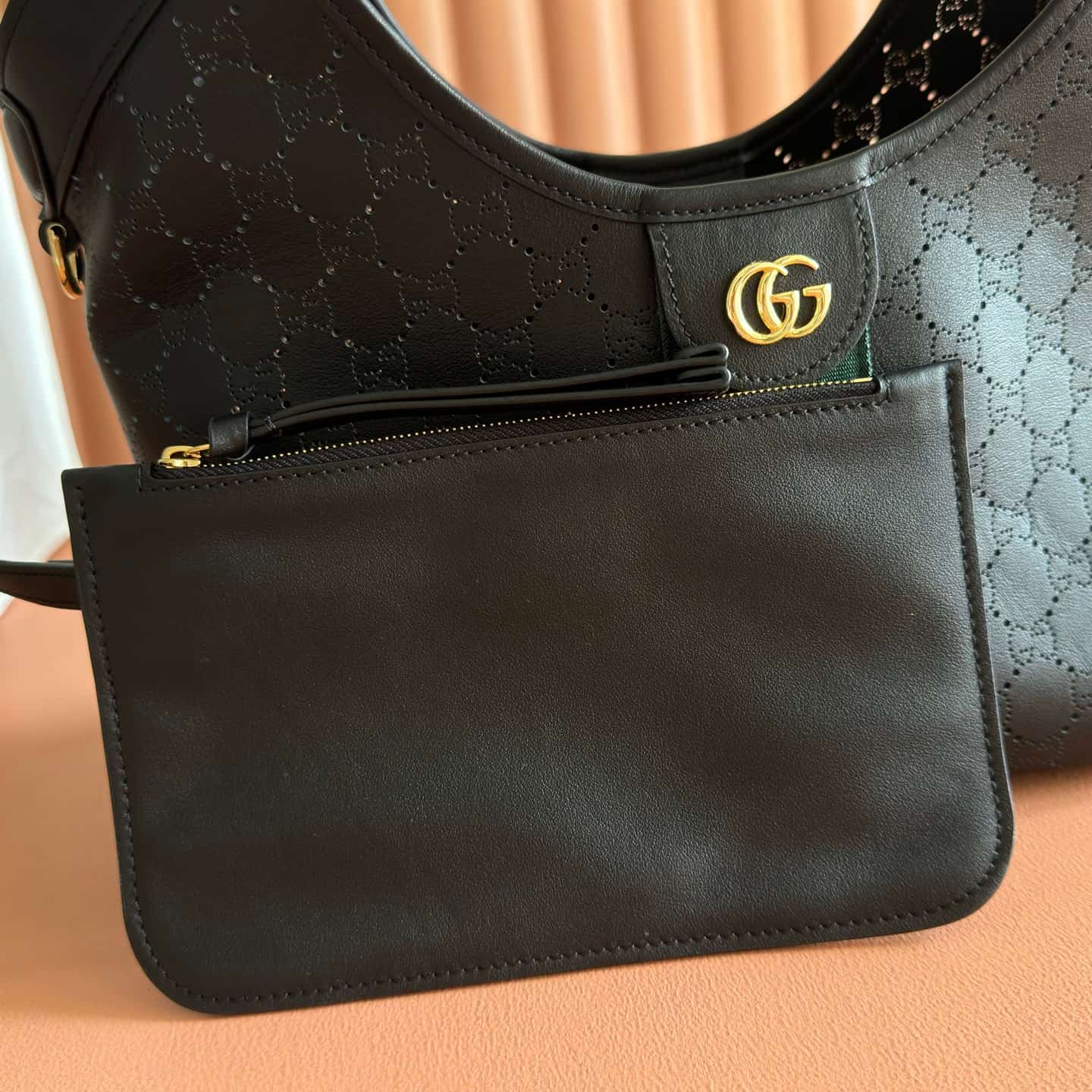 Gucci Giglio small tote bag black GG leather 860845 High
