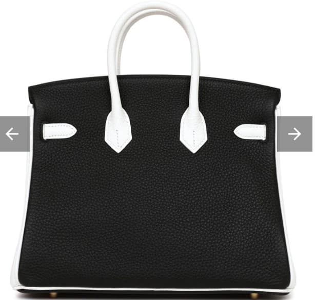 Hermes Birkin 25 Bag Togo Leather Pure White & Black Gold Metal WAX High Customizing Style