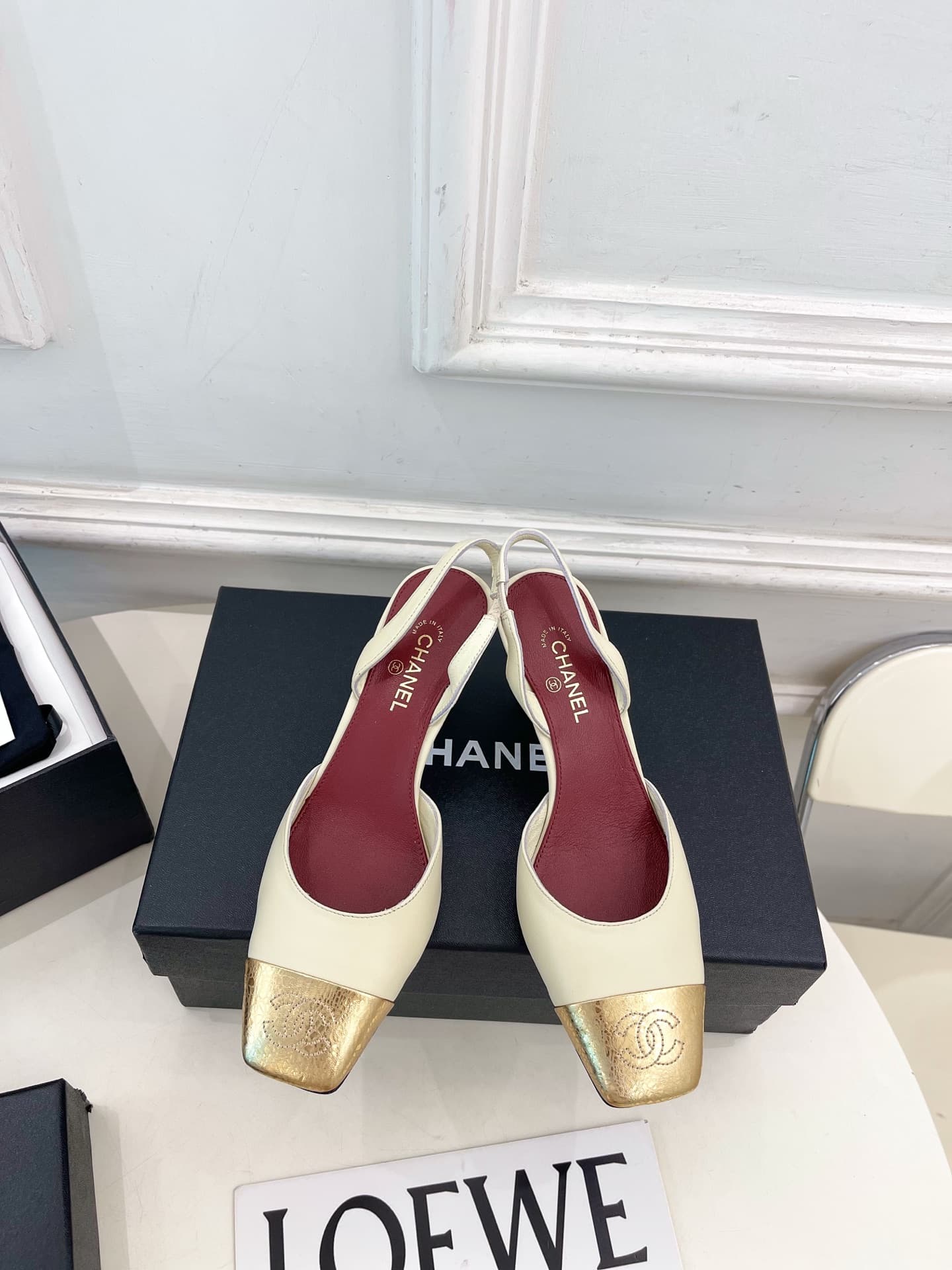 Chanel Leather Slingback Shoes Women