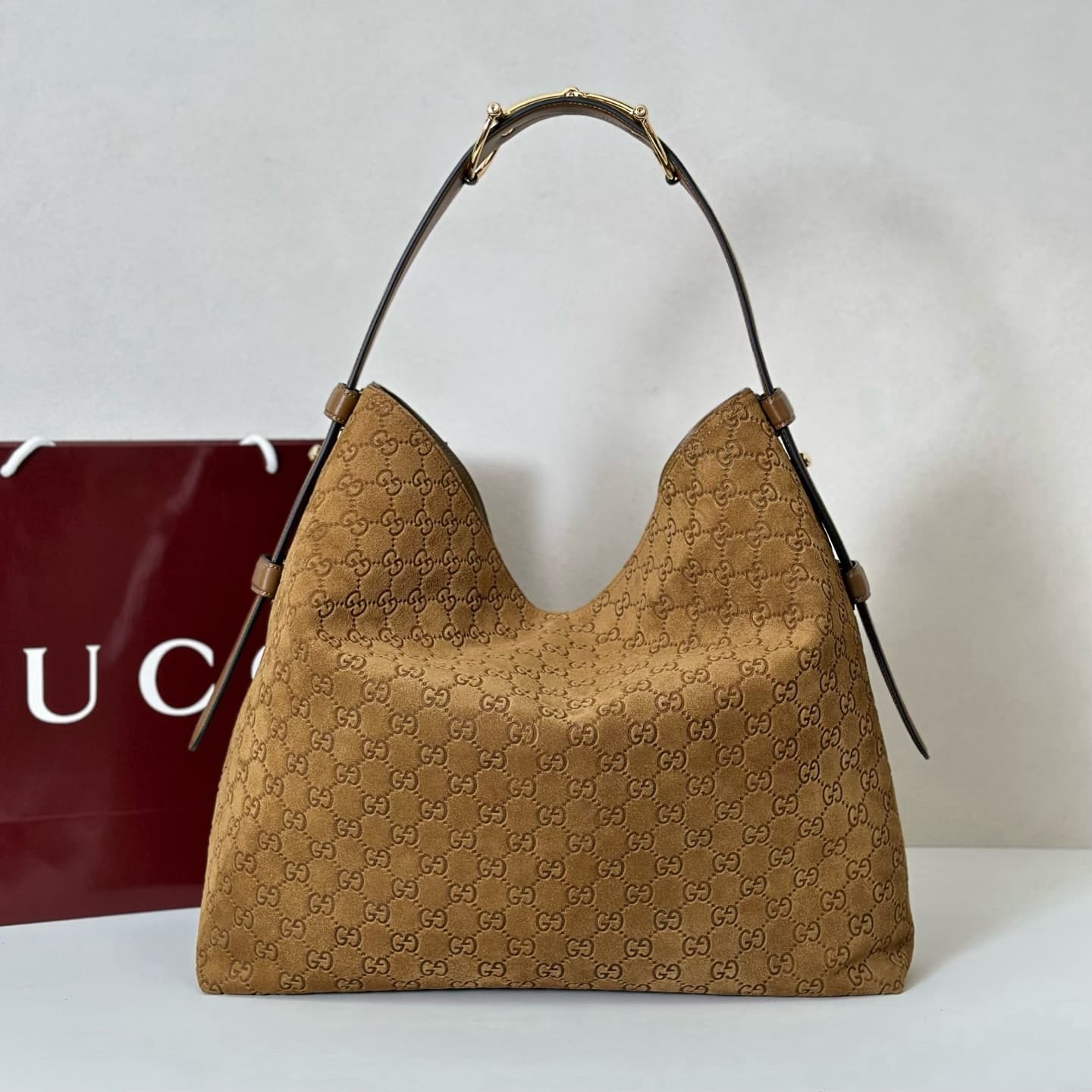 Gucci Beatrix large tote bag 850546 Brown GG Suede High
