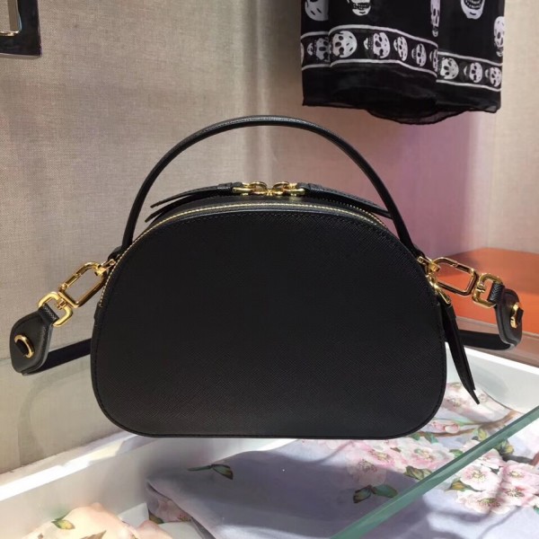 Prada Odette Black Saffiano Leather Bag High