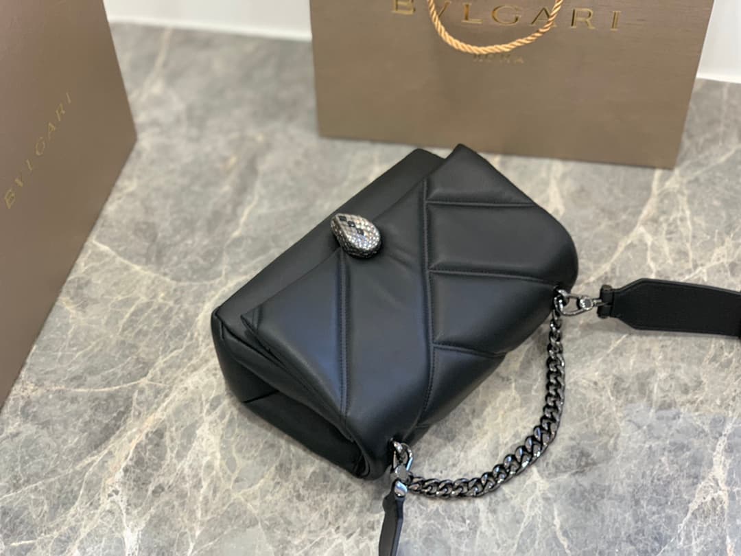 BVLGARI Serpenti Cabochon Small Cross-body Bag Black High