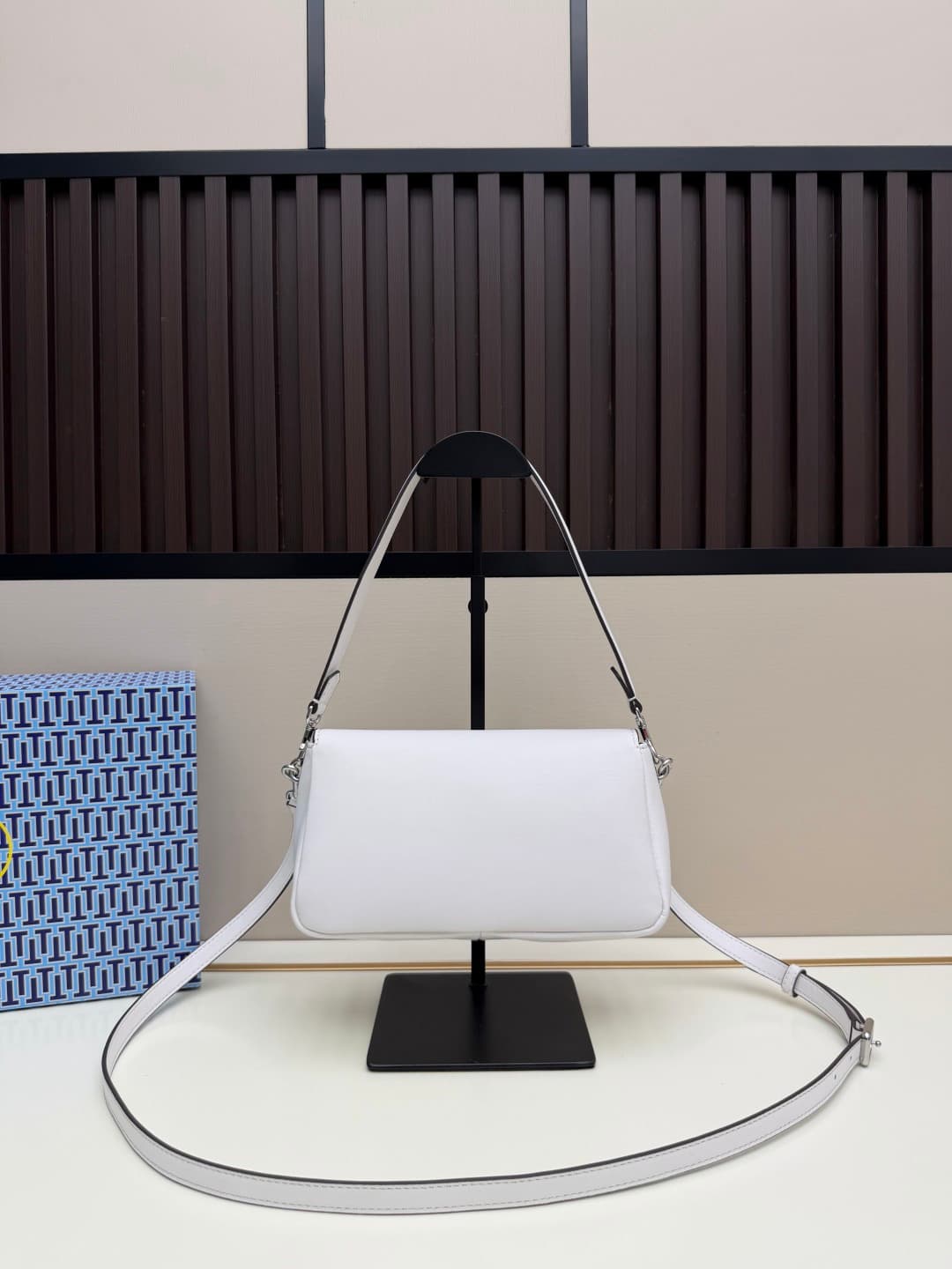 Tory Burch Charlie Small Shoulder Bag White Leather High