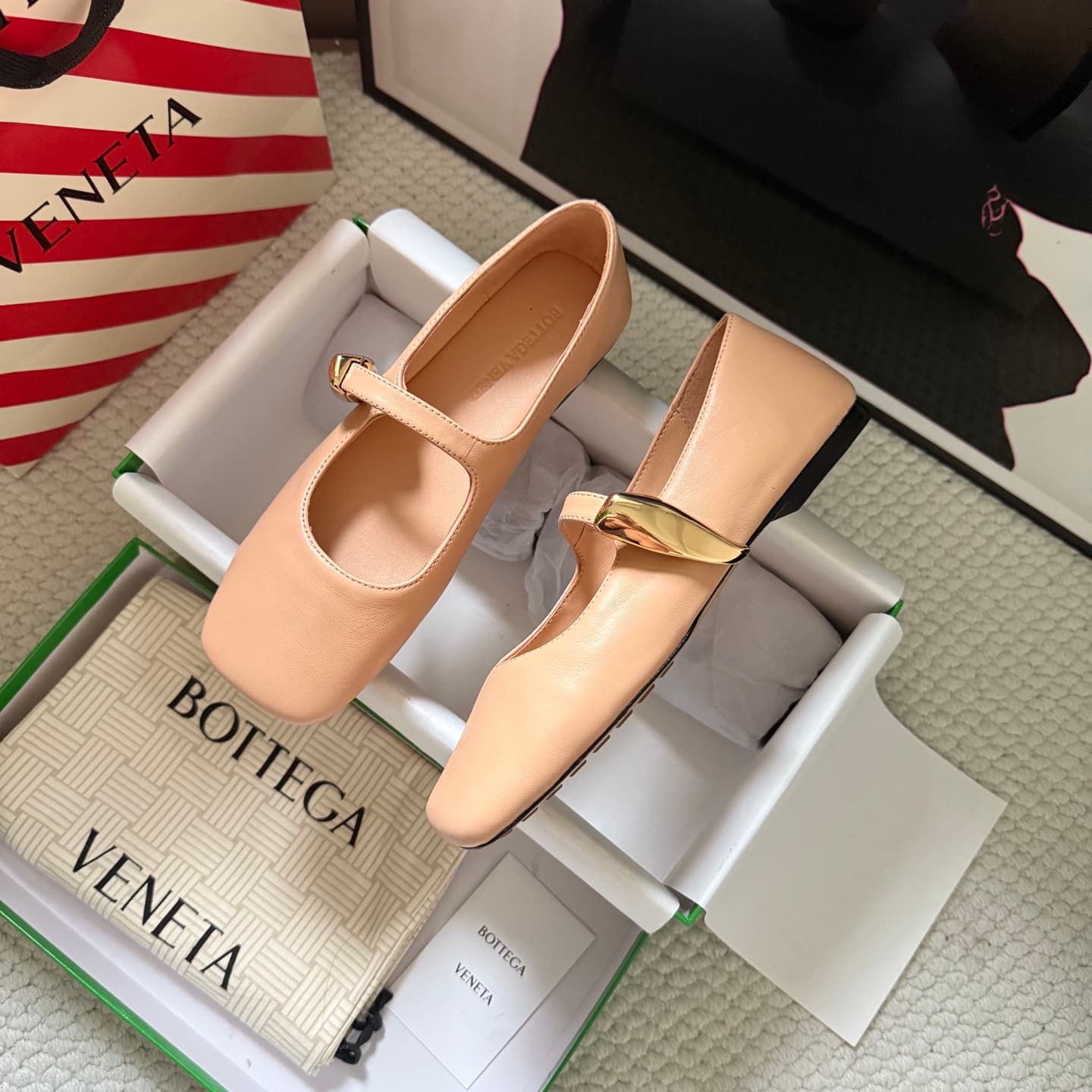 Bottega Veneta Nappa Leather Mary Jane Flats Women