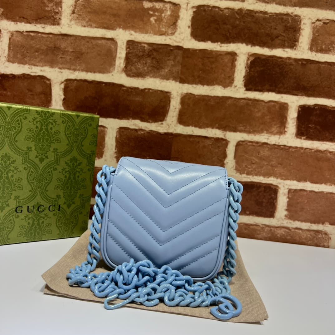 Gucci GG Marmont belt bag ‎739599 blue High