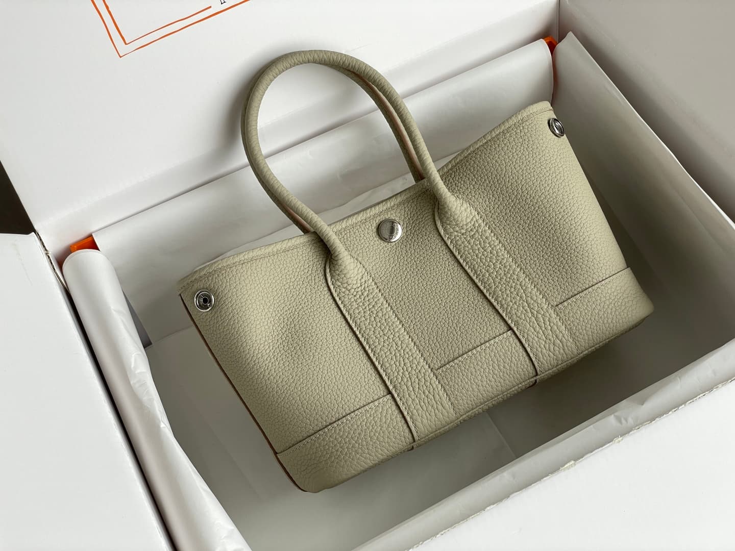 Hermes Garden Party 23 bag in Beton Togo Leather WAX High