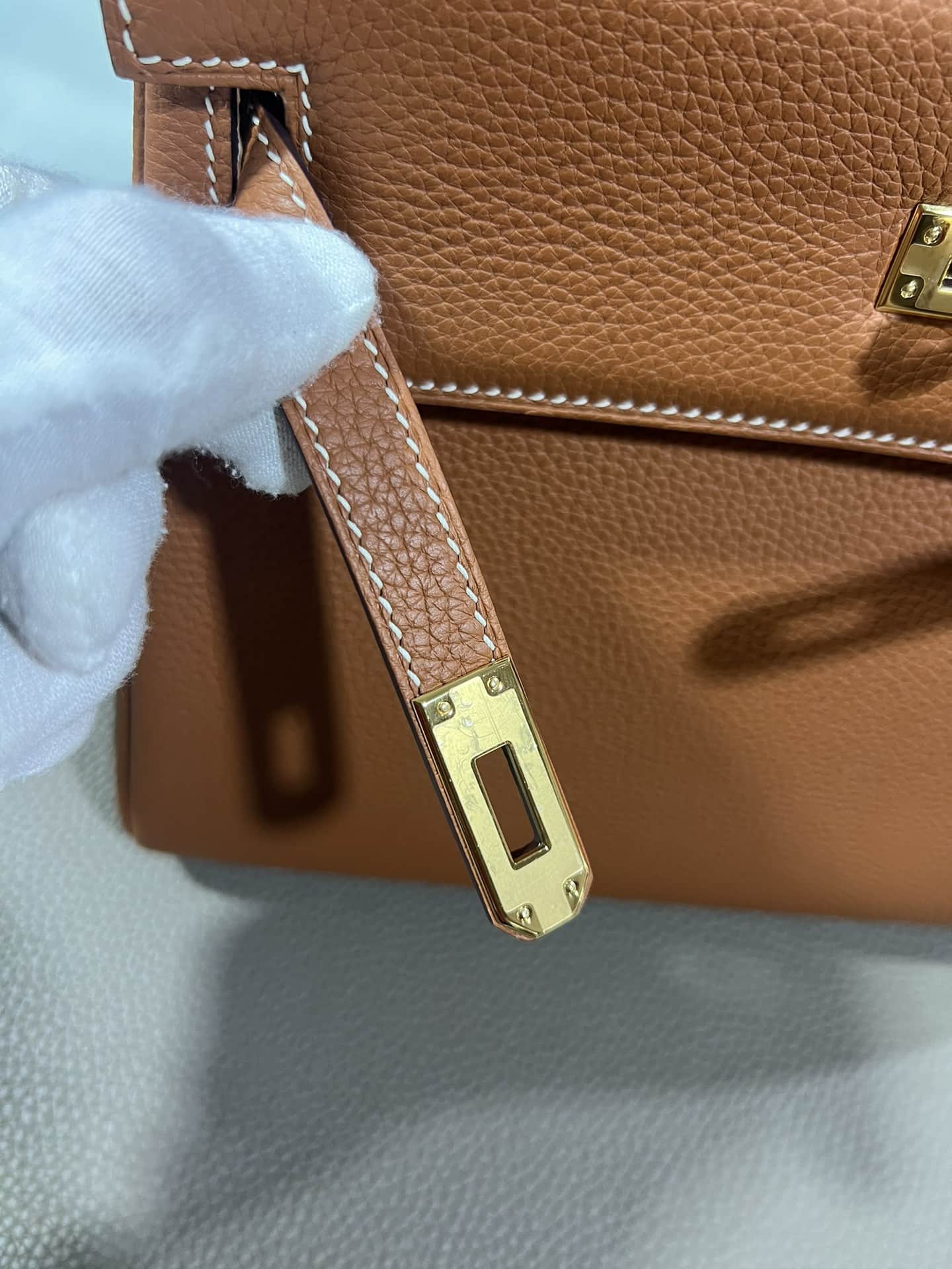 Hermes Kelly 25/28/32cm Retourne Bag Togo Leather In Gold WAX High