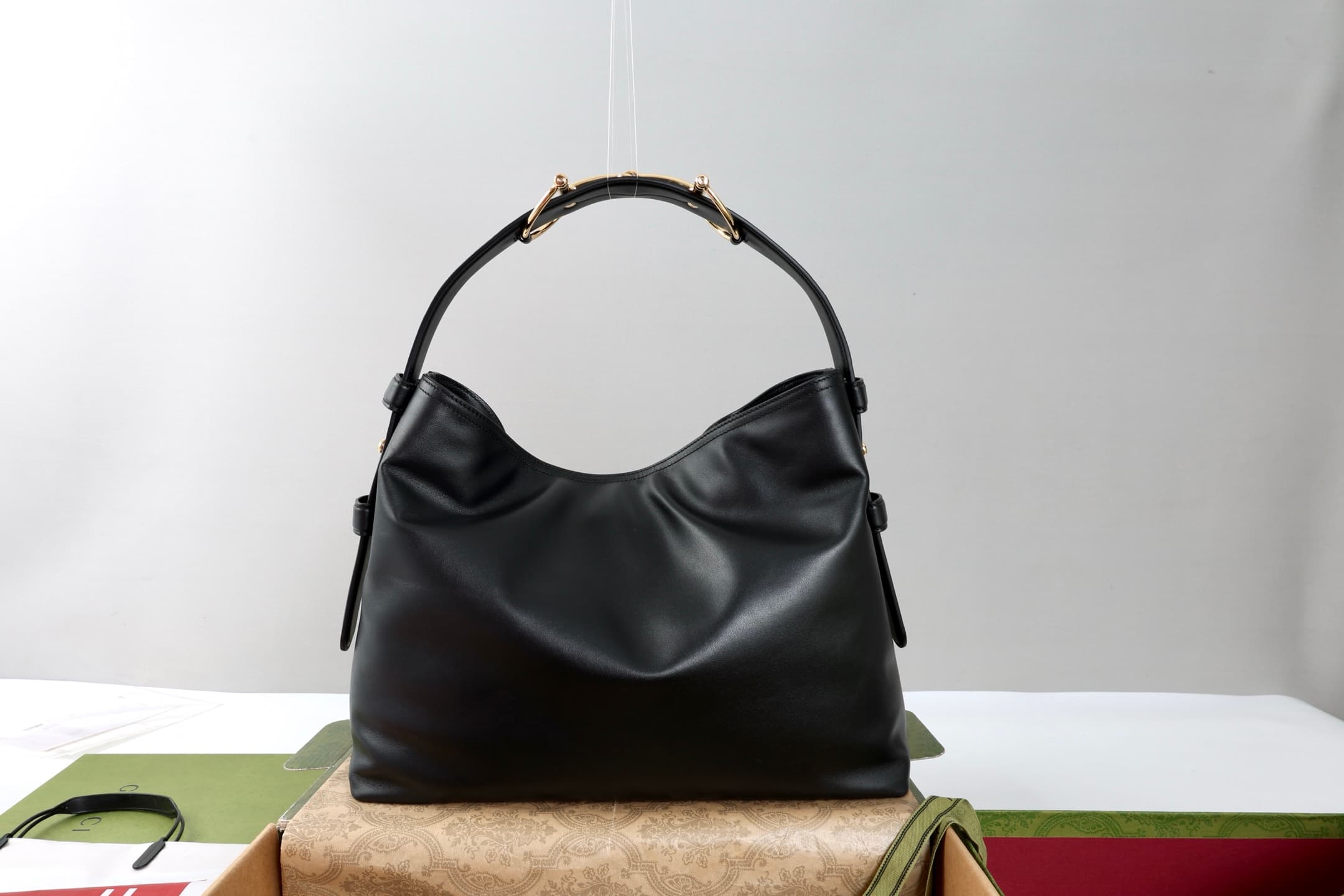 Gucci Beatrix medium tote bag Black soft smooth leather ‎850926 High