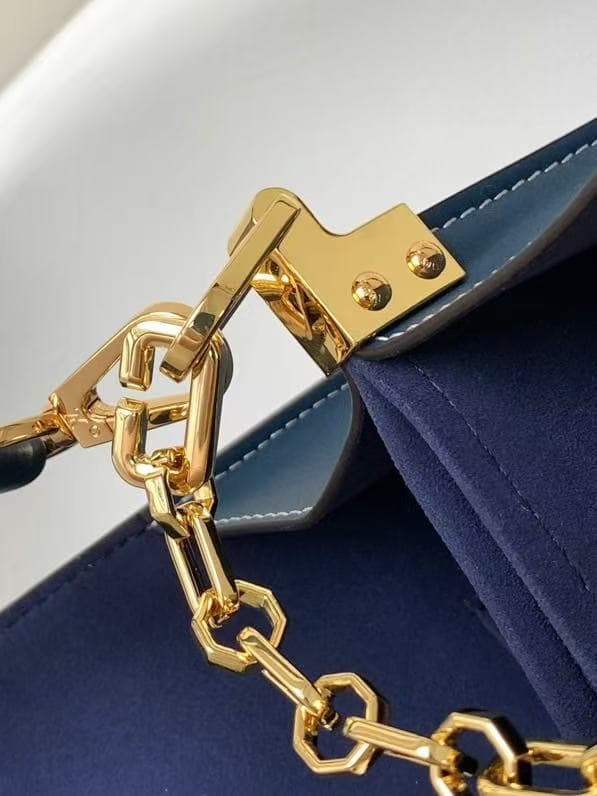Louis Vuitton DAUPHINE MM BAG Denim Blue High
