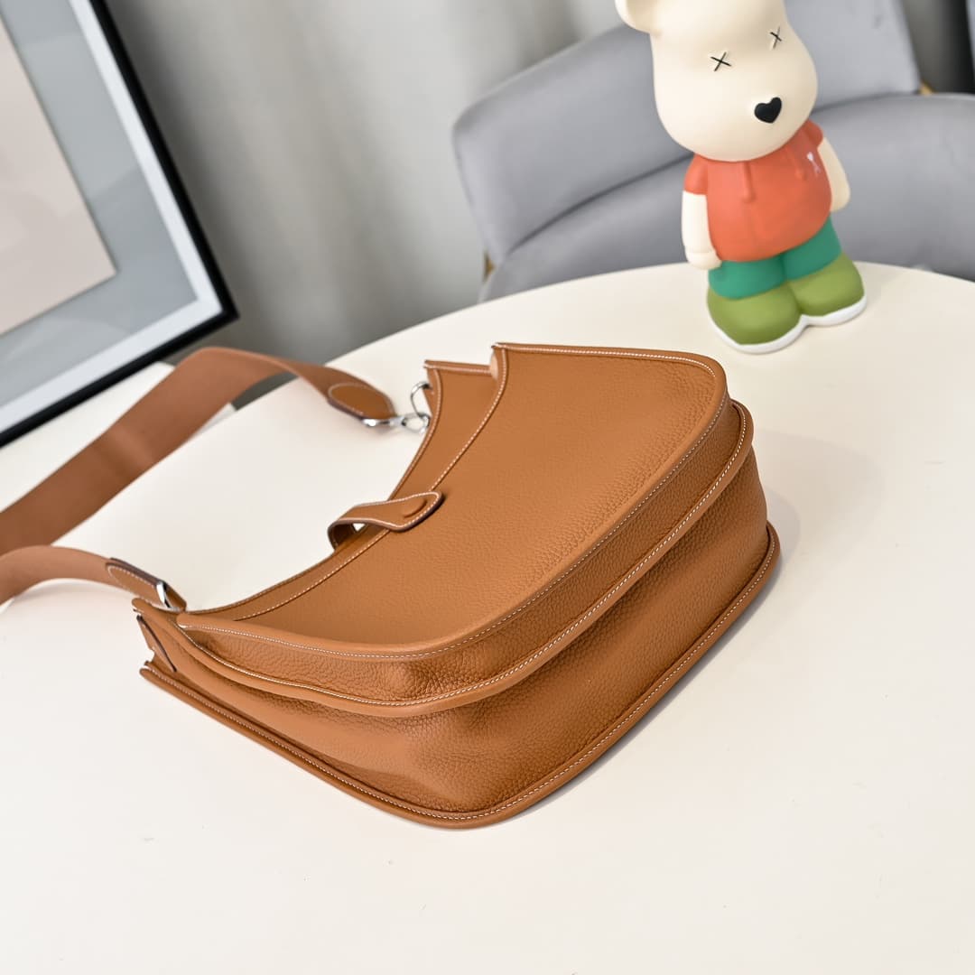 Hermes Evelyne III PM Bag Clemence Leather In Tan High