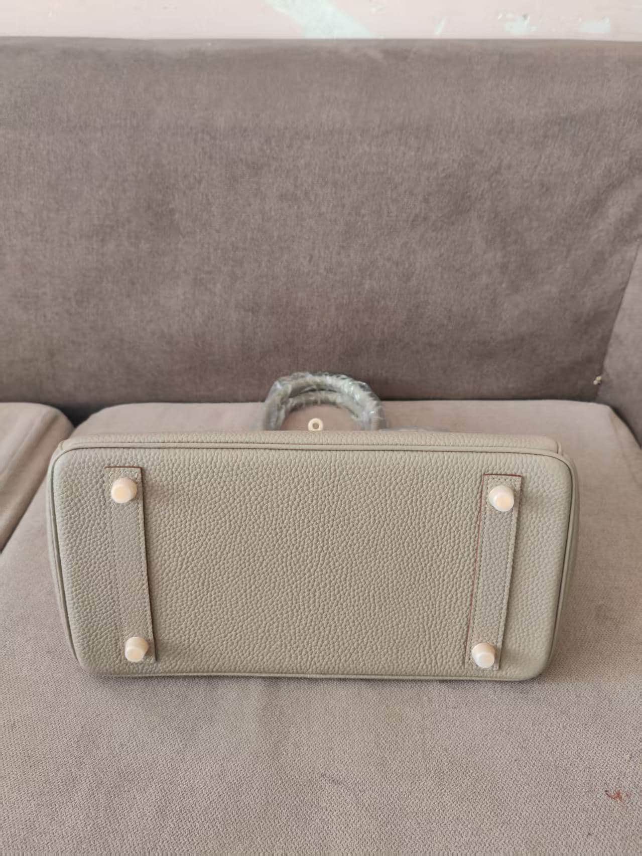 Hermes Birkin 25/30/35cm Bag Calfskin Silver/Gold Metal In Tourterelle High