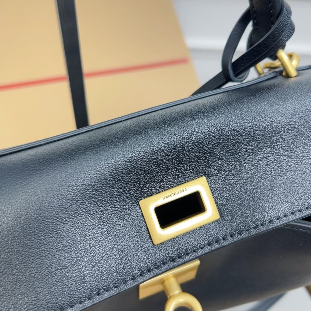 Balenciaga Rodeo Mini bag in black Smooth Calfskin Leather With Gold-Tone Metal High