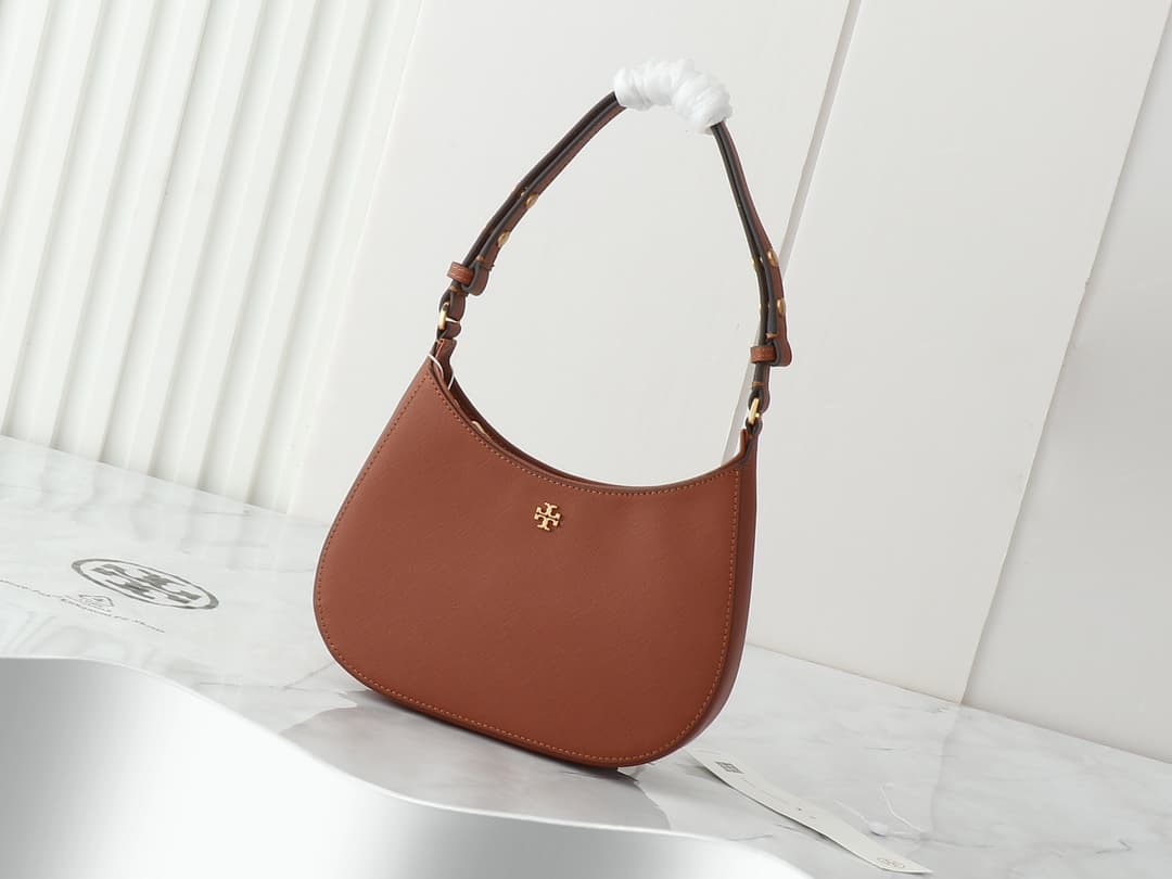 Tory Burch Emerson Small Patent Zip Shoulder Bag in Brown High